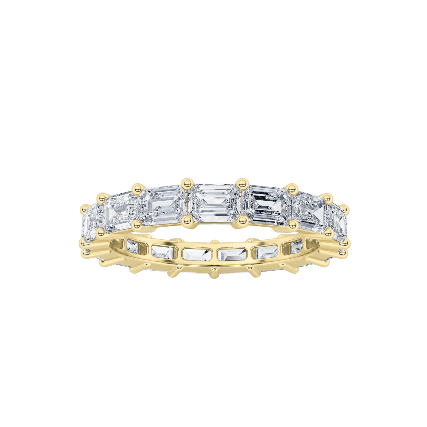 14KY 3.75ct Lab Diamond Channel Anniversary Ring Sz 7