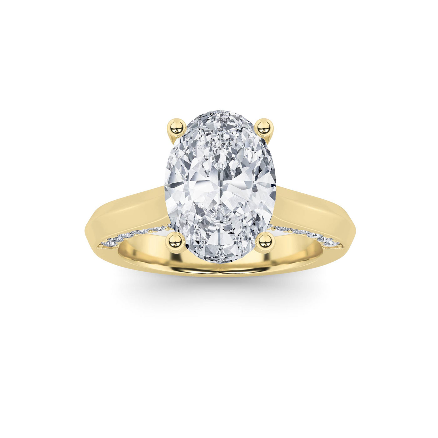 14KY 3ct Lab Diamond Oval Solitaire Engagement Ring