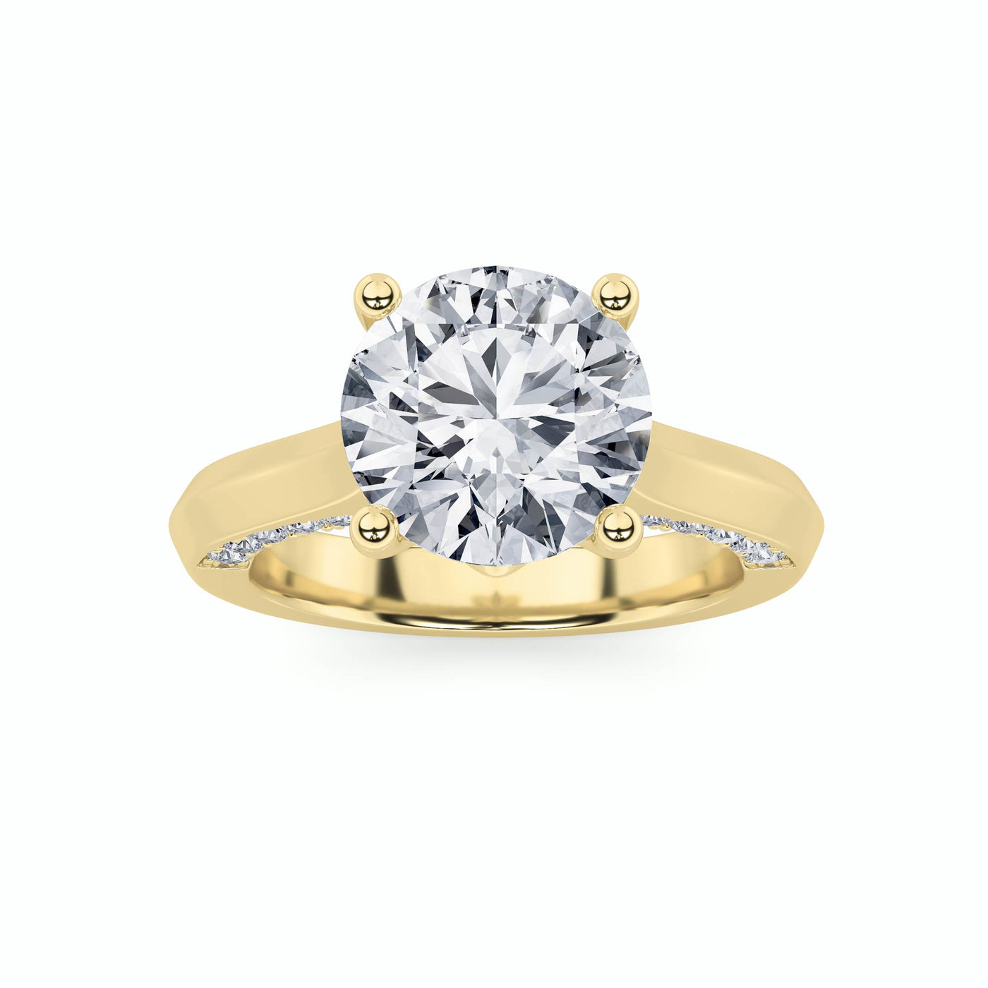 14KY 3ct Lab Diamond Solitaire Engagement Ring