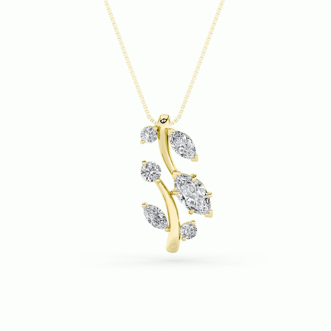 14K Yellow Gold 1.5ctw Lab Diamond Cluster Pendant