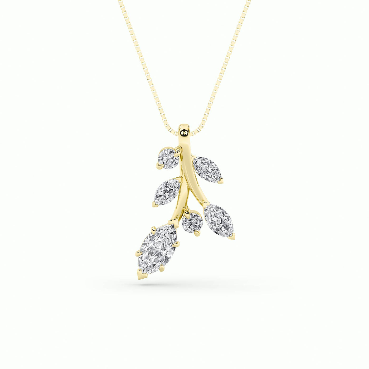 14KY 1.5ct Lab Diamond Marquise Pendant