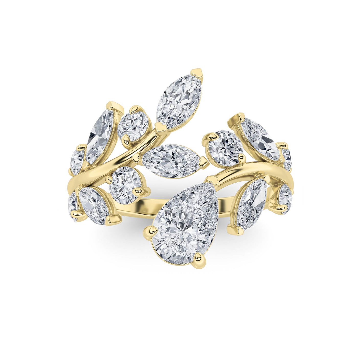 14KY 2ct Lab Diamond Cluster Ring F+VS+ Size 7