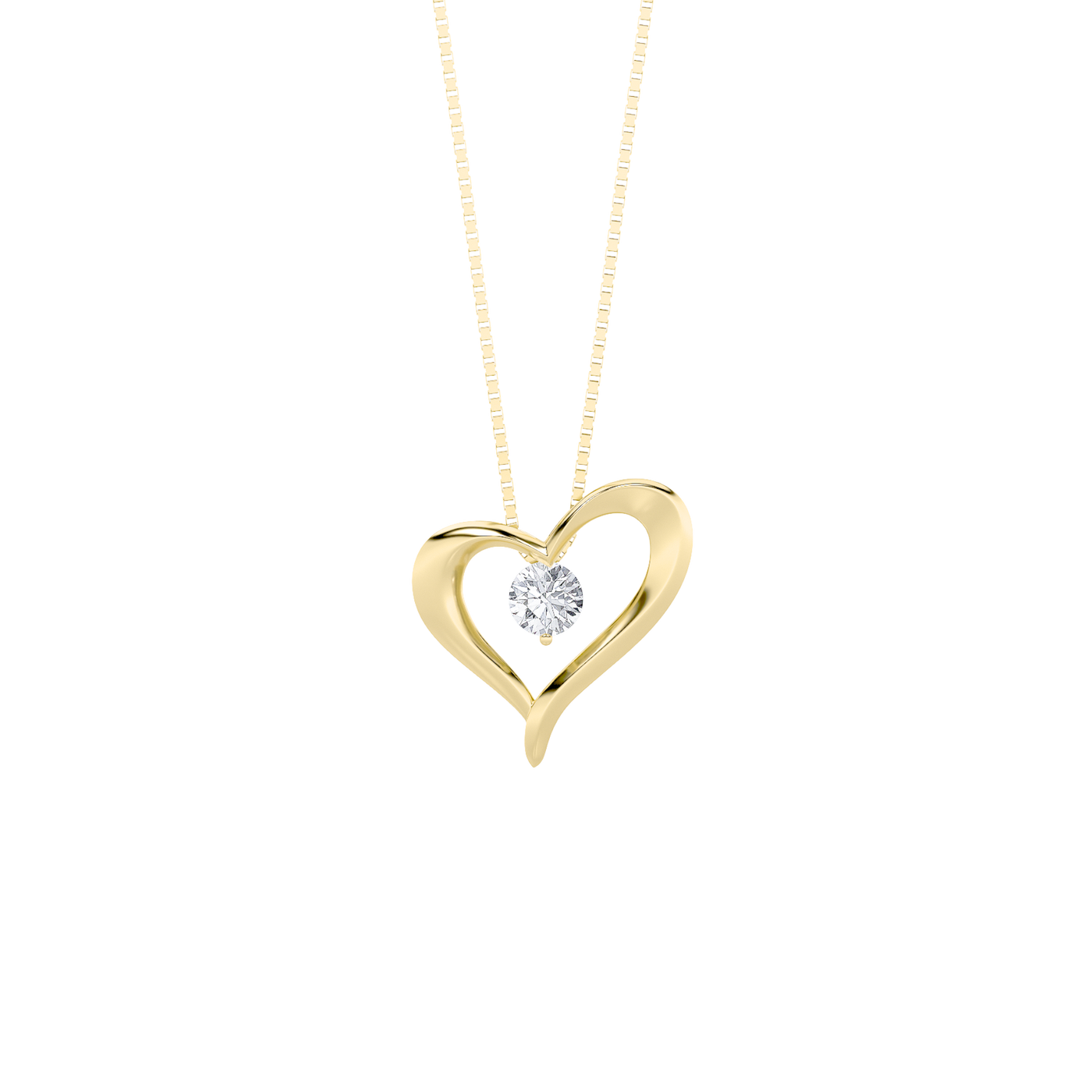 14KY 2ct Lab Diamond Solitaire Pendant