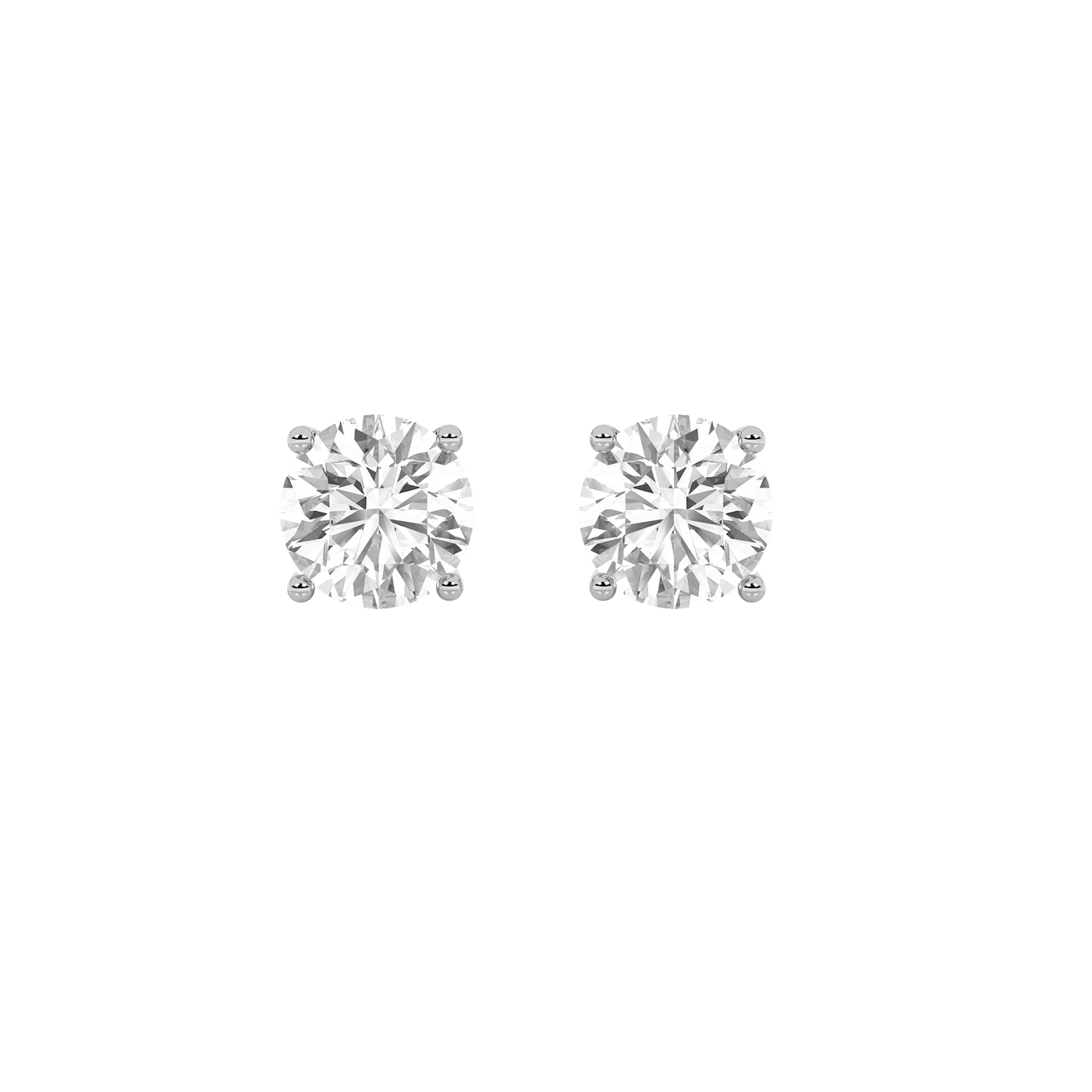 Silver Lab Diamond Stud Earrings 1ctw F+VS+