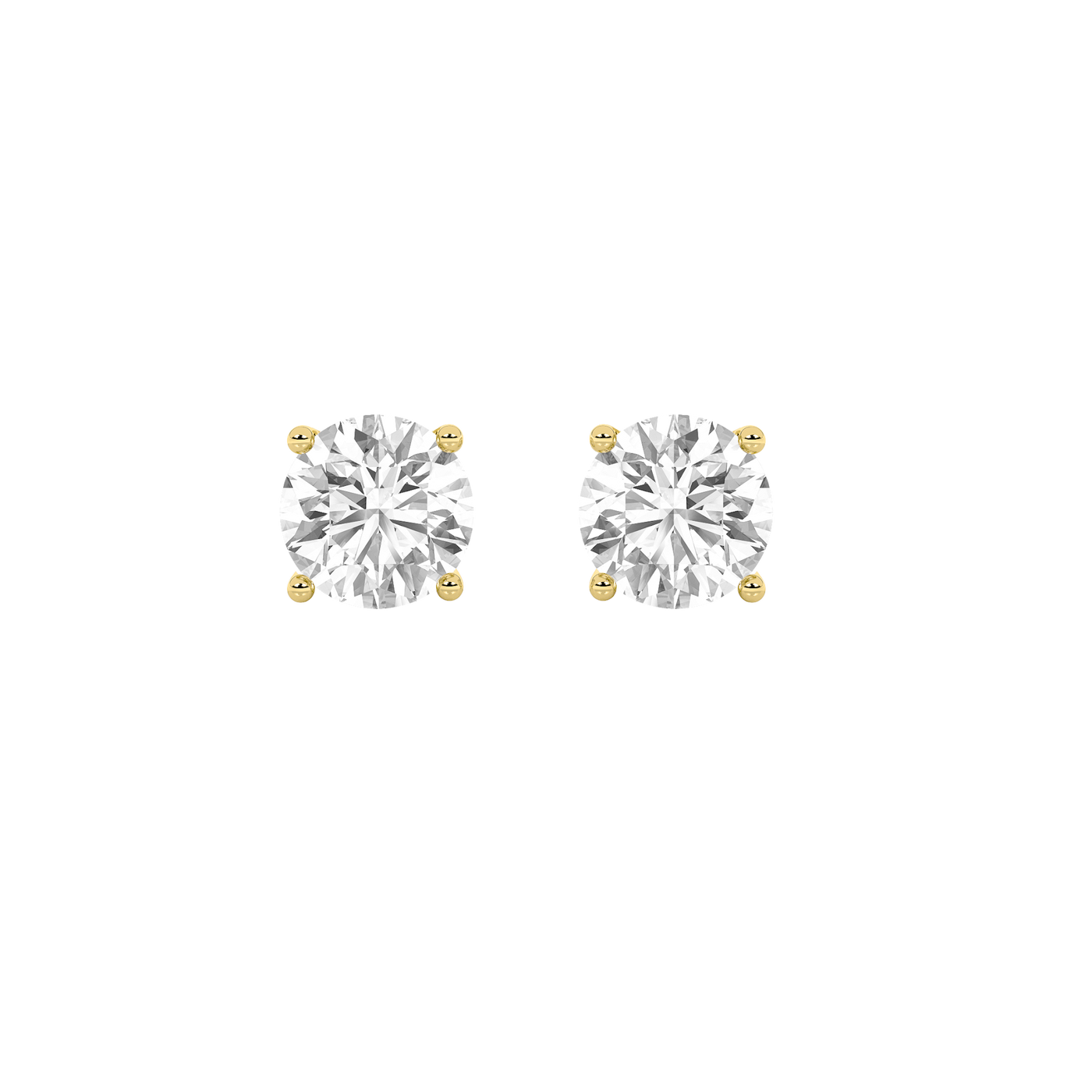 14KY 3ctw Lab Diamond Stud Earrings F+VS+ Precision Cut