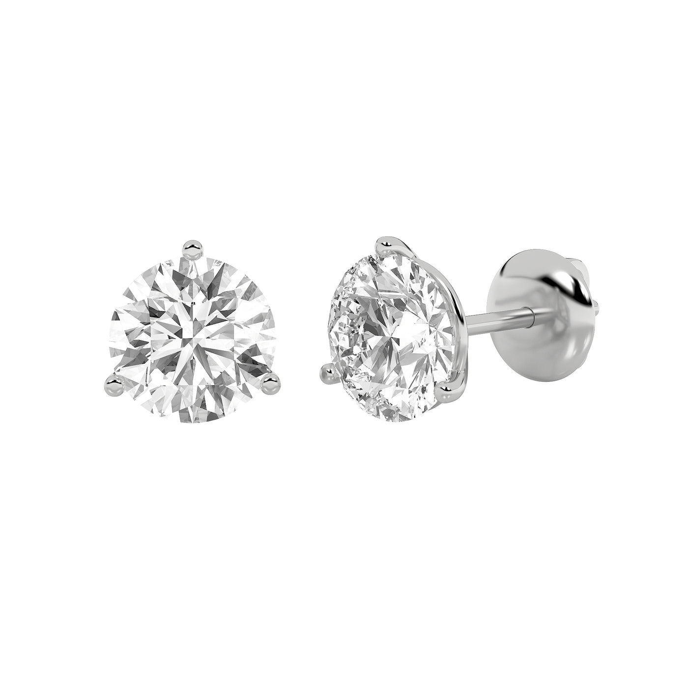 14KW 0.5ctw F+ VS Lab Diamond Classic Stud Earrings