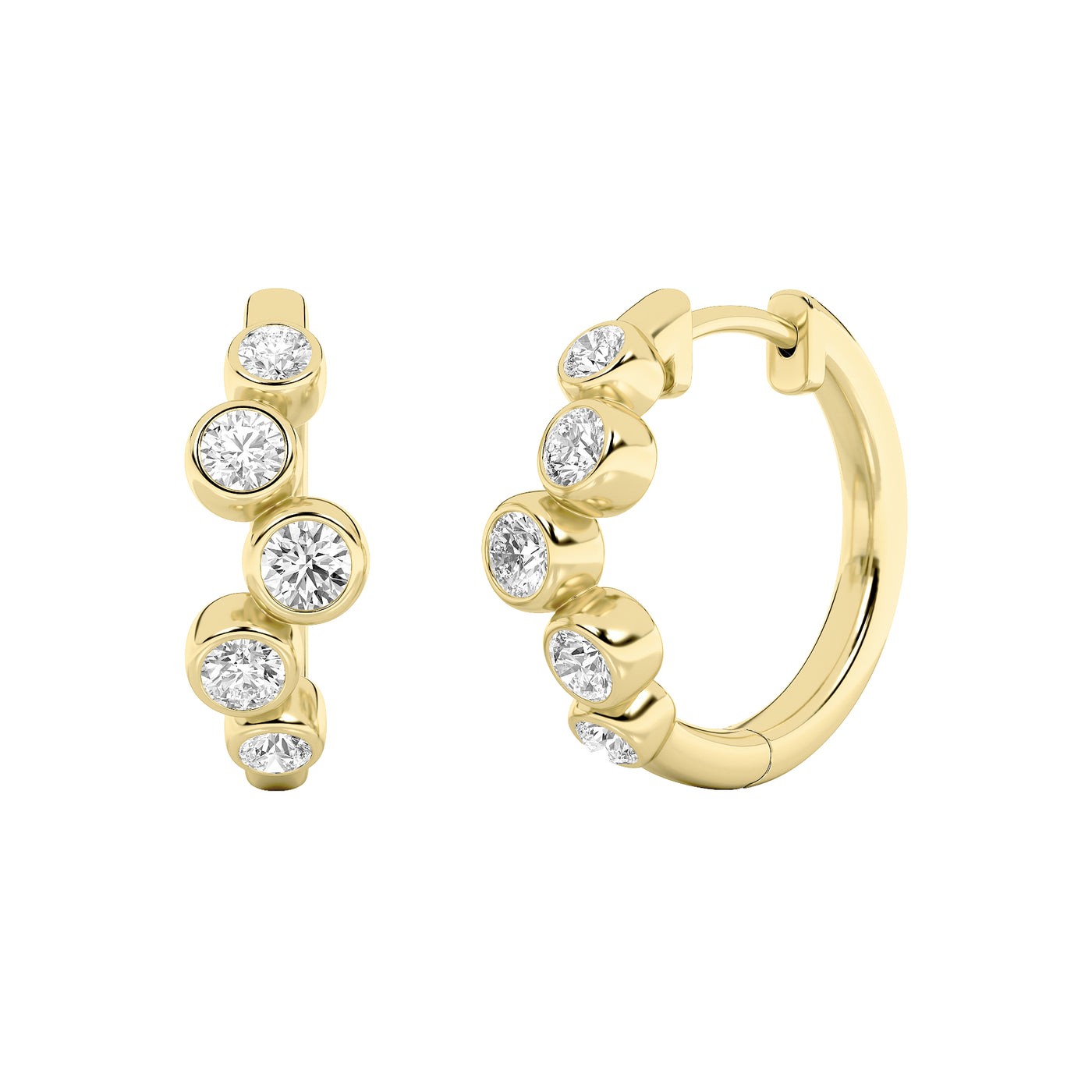 18KY/SIL 0.75ct Lab Diamond Huggie Earrings