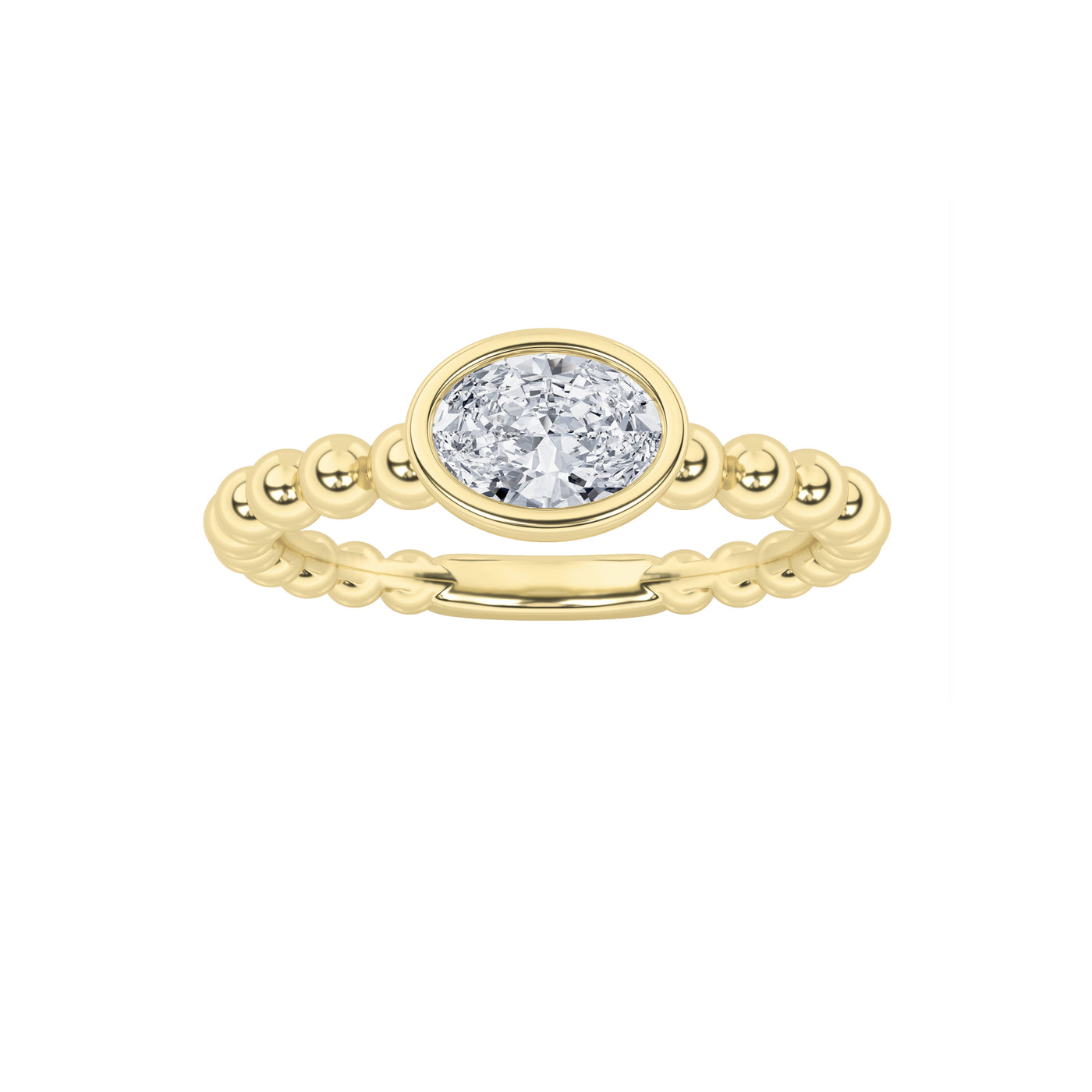 14KY/SIL 0.5ct Lab Diamond Oval Solitaire Ring