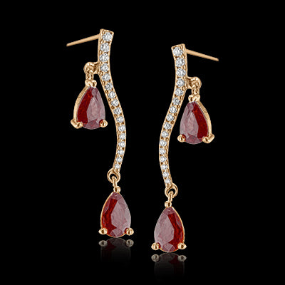 Color Earring in 18k Gold with Diamonds