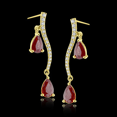 Color Earring in 18k Gold with Diamonds