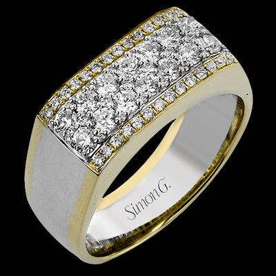 Men Ring in 14k Gold with Diamonds