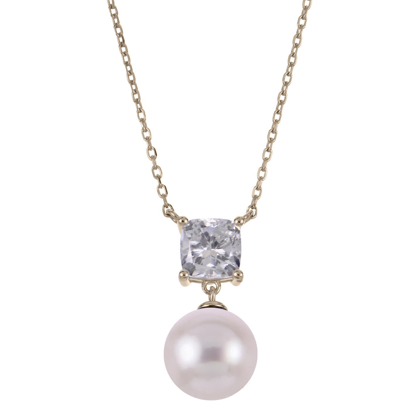 14KT Yellow Gold Akoya Pearl & LGD Necklace