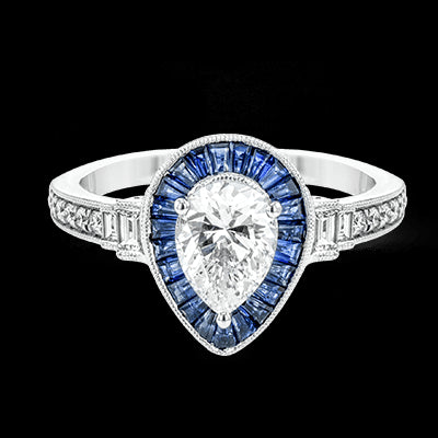 Engagement Ring in 18k Gold with Diamonds