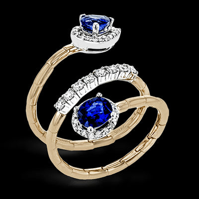 Color Ring in 18k Gold with Diamonds