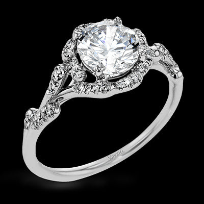 Engagement Ring in Platinum with Diamonds
