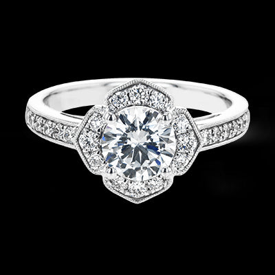 Engagement Ring in 18k Gold with Diamonds