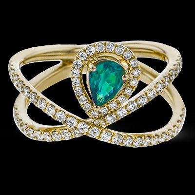 Color Ring in 18k Gold with Diamonds