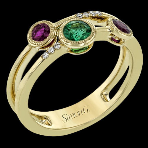 Color Ring in 18k Gold with Diamonds