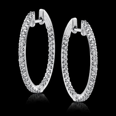 Hoop Earring in 18k Gold with Diamonds
