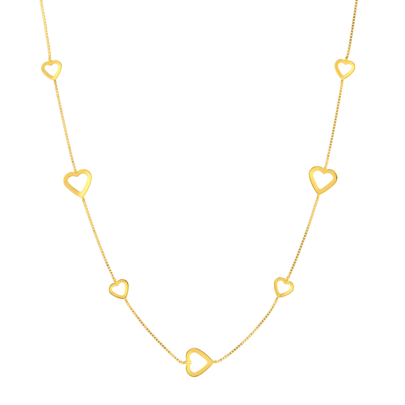 Open Heart on Box Chain Adj. Necklace