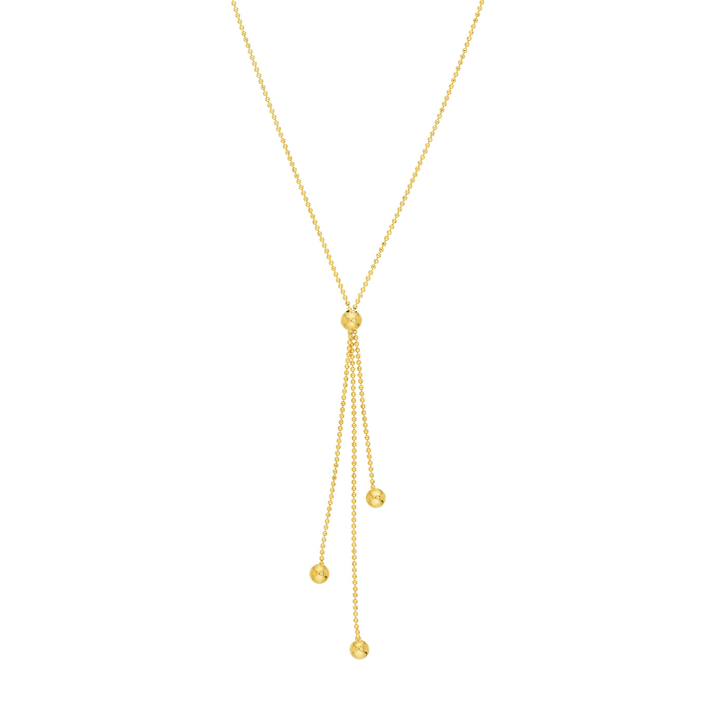 Triple Bead Dangle Lariat Necklace