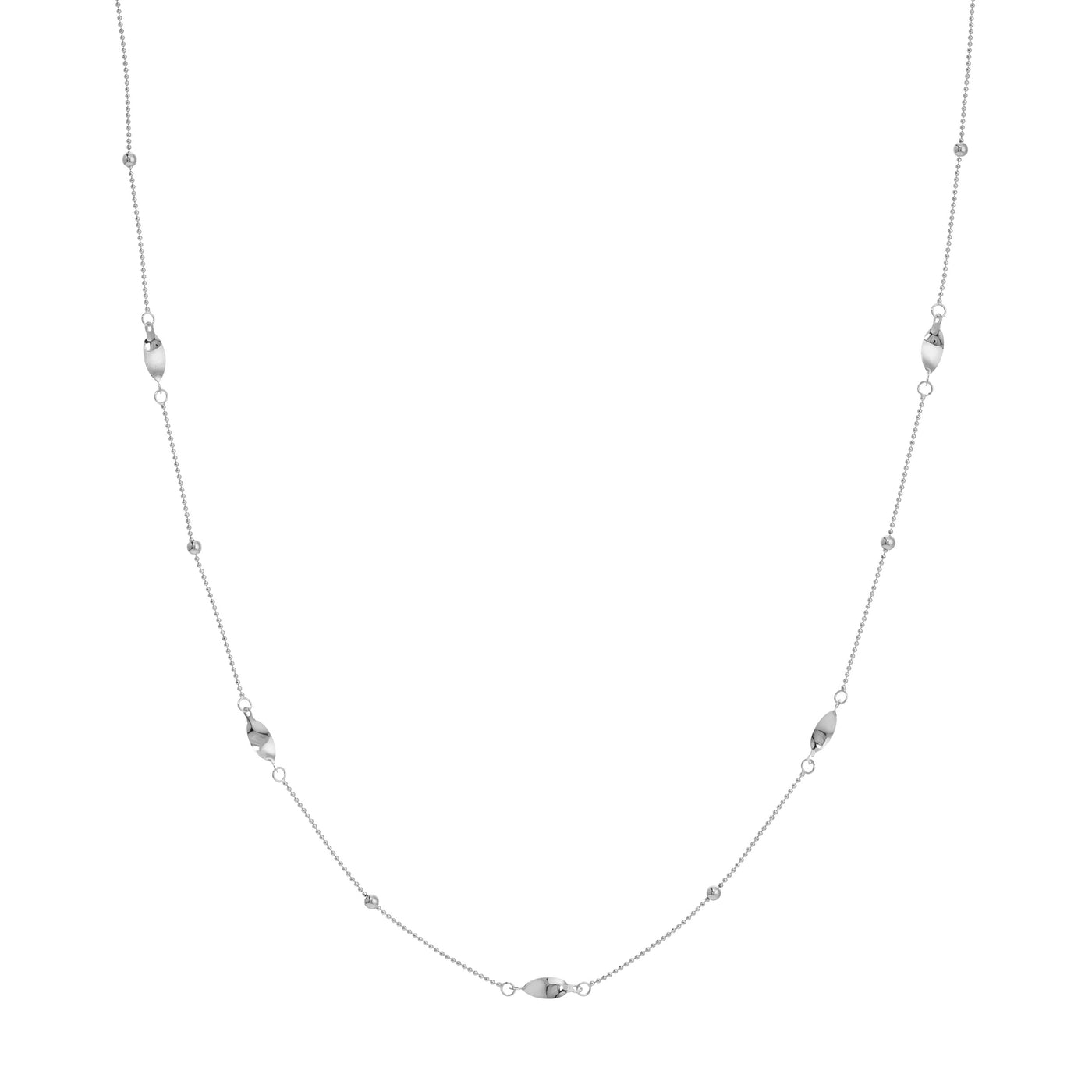 Bead and Marquise Stations Necklace