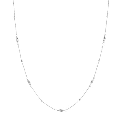Bead and Marquise Stations Necklace