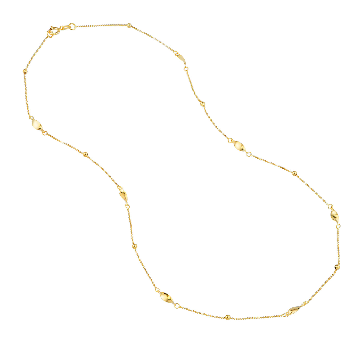 Bead and Marquise Stations Necklace