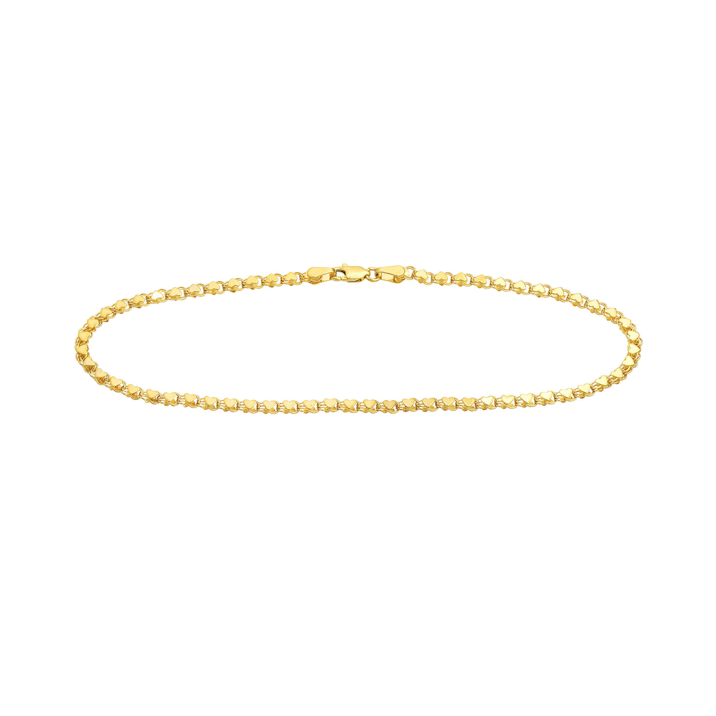 3.0mm Mirror Heart Chain Anklet