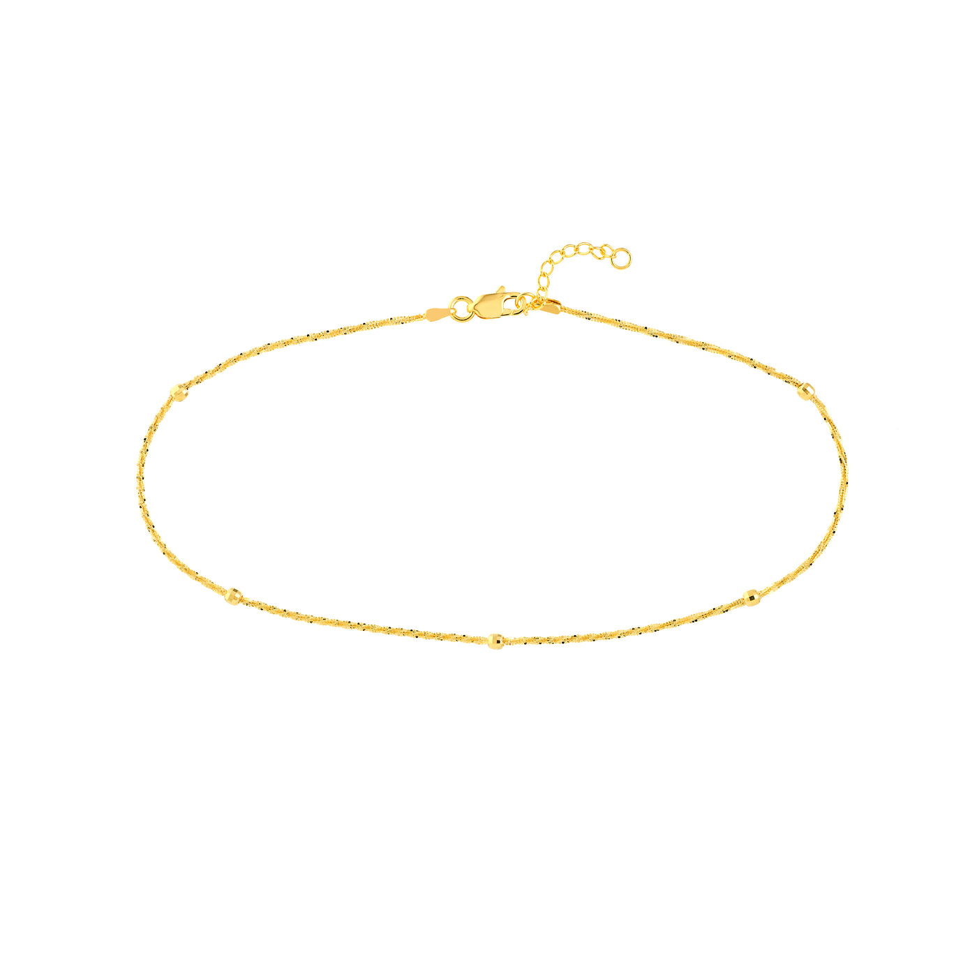 D/C Beads on Axis Chain Adjustable Anklet