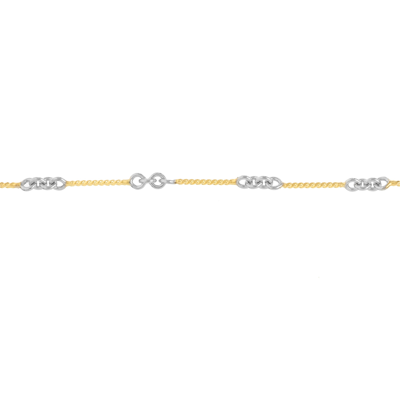 0.8mm Two-Tone Designer Twist Chain with Lobster Lock