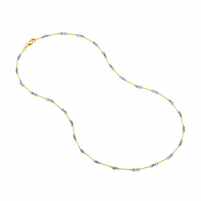 0.8mm Two-Tone Designer Twist Chain with Lobster Lock