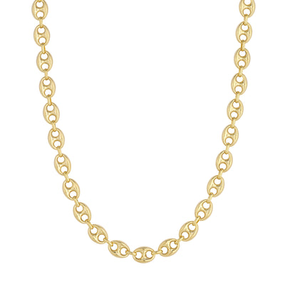 10mm Puff Mariner Chain with Fancy Oval Lobster Lock