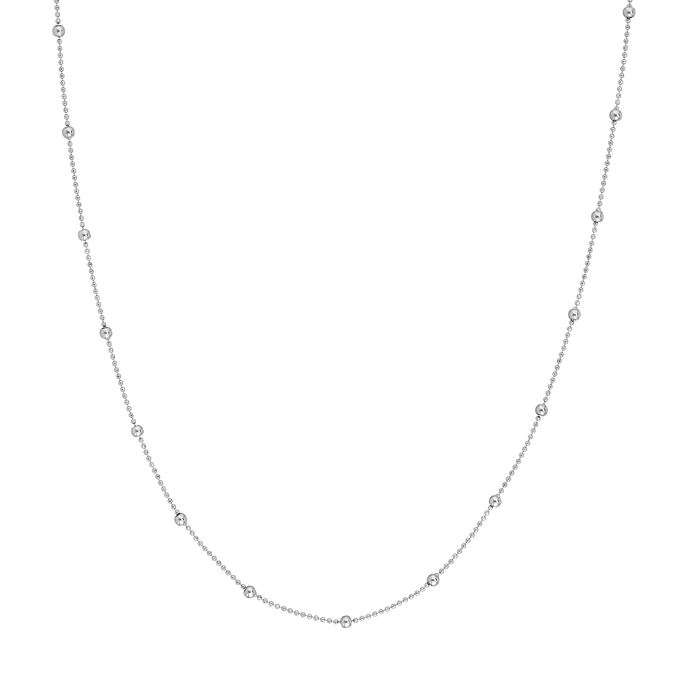 Sterling Silver Bead Station Chain