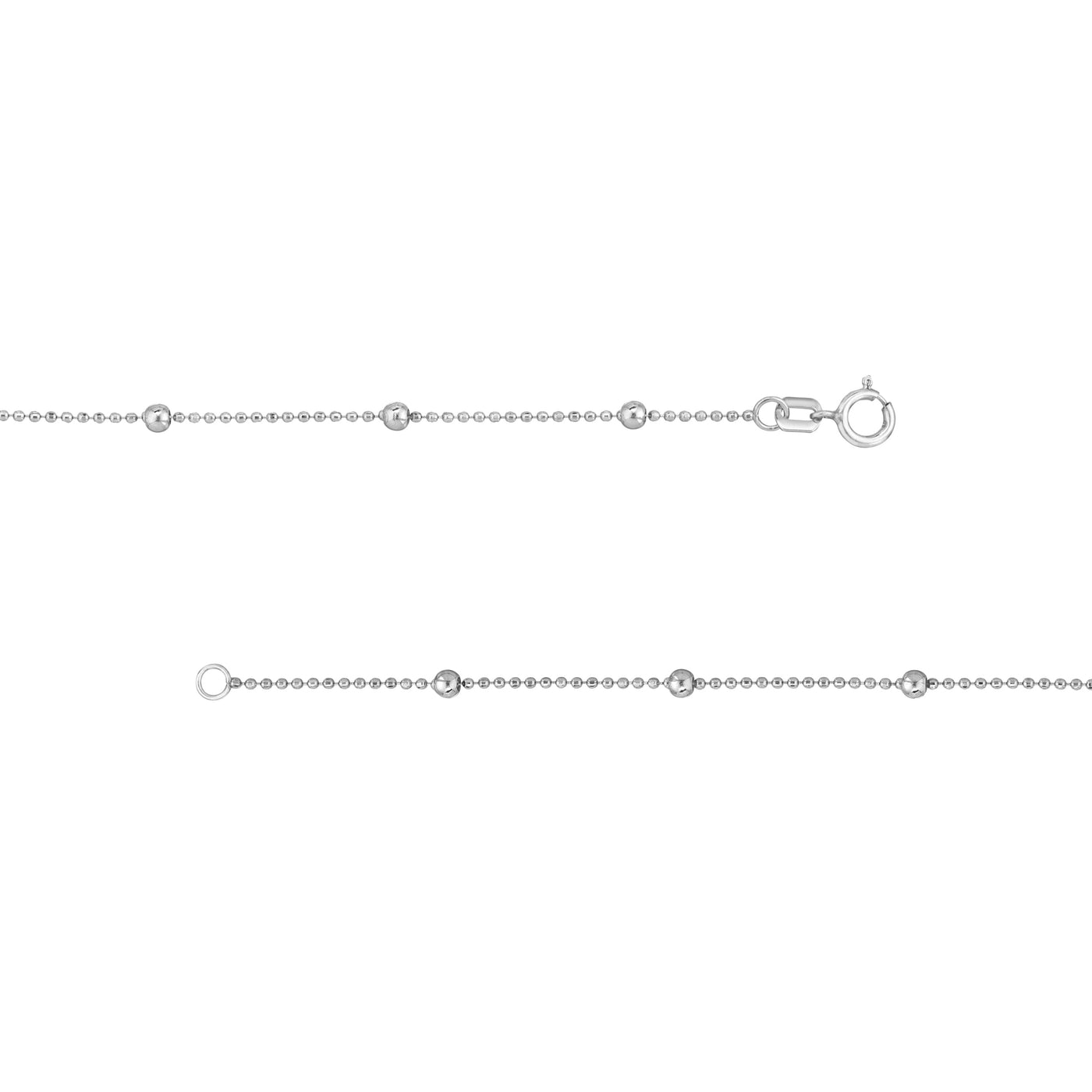 Sterling Silver Bead Station Chain