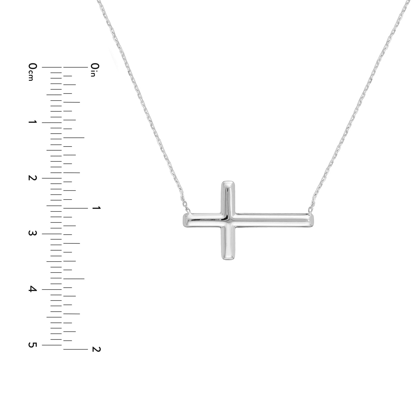 Large Sideways Cross Adjustable Necklace