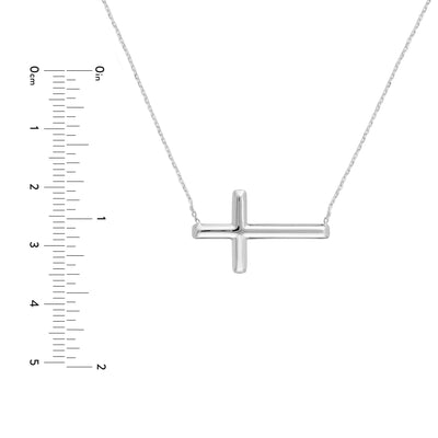 Large Sideways Cross Adjustable Necklace