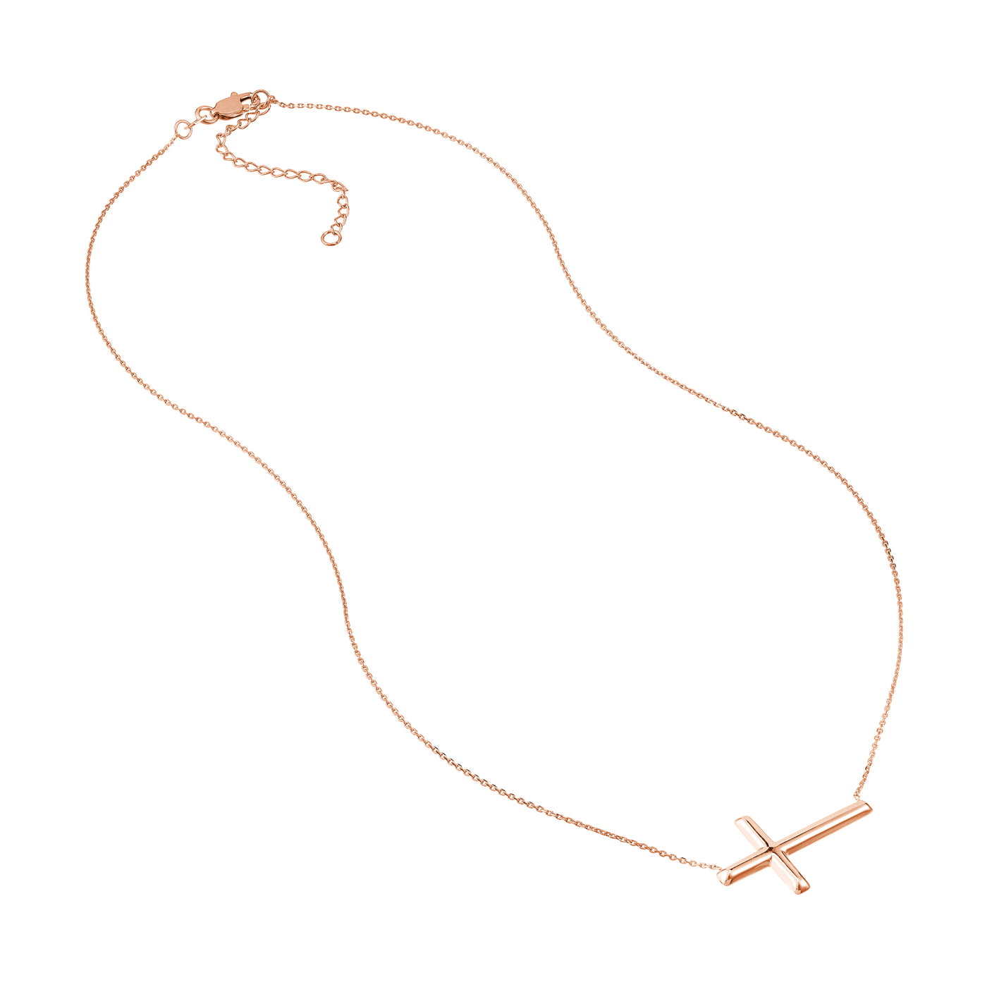 Large Sideways Cross Adjustable Necklace