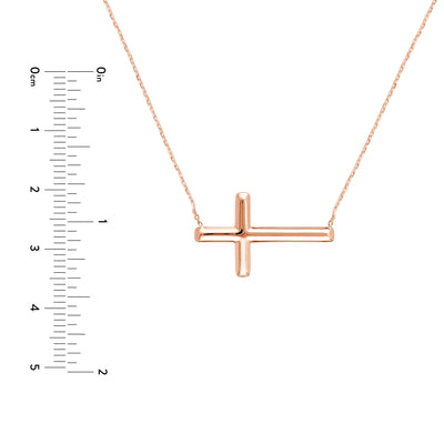 Large Sideways Cross Adjustable Necklace