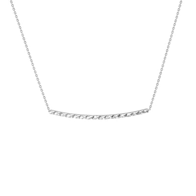 Diamond-Cut Curved Bar Adjustable Necklace