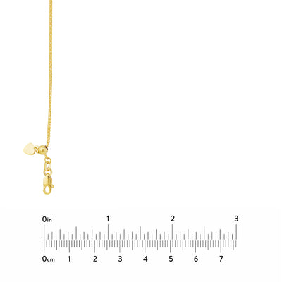 1.25mm Square Wheat Chain with Slider Bead