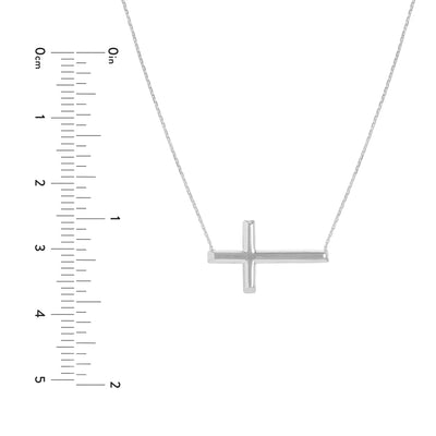 Sterling Silver Sideways Cross Necklace