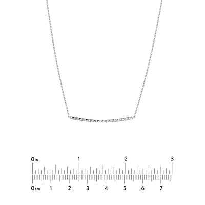 Sterling Silver Curved Diamond-Cut Bar Adjustable Necklace