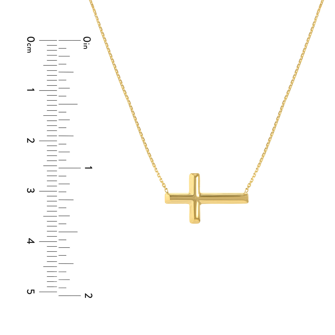 E2W Small Sideways Cross Adjustable Necklace