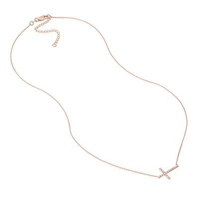 Sideways Cross Necklace with 1/5tcw Diamond