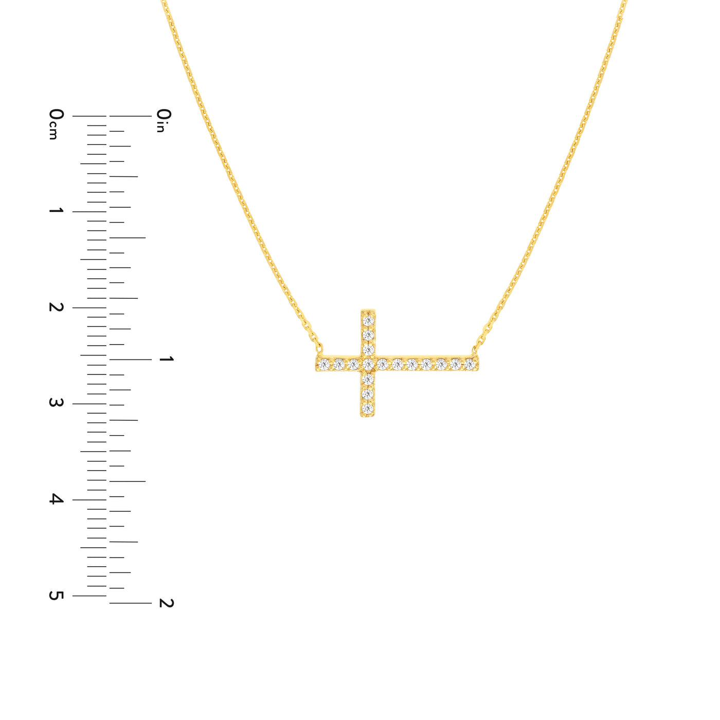 Sideways Cross Necklace with 1/5tcw Diamond