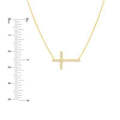 Sideways Cross Necklace with 1/5tcw Diamond
