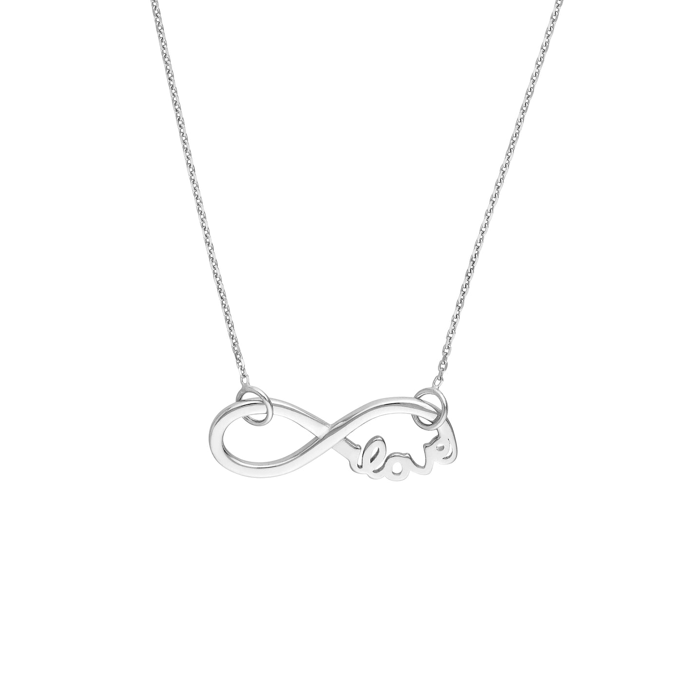 Sterling Silver Infinity Symbol Love Necklace