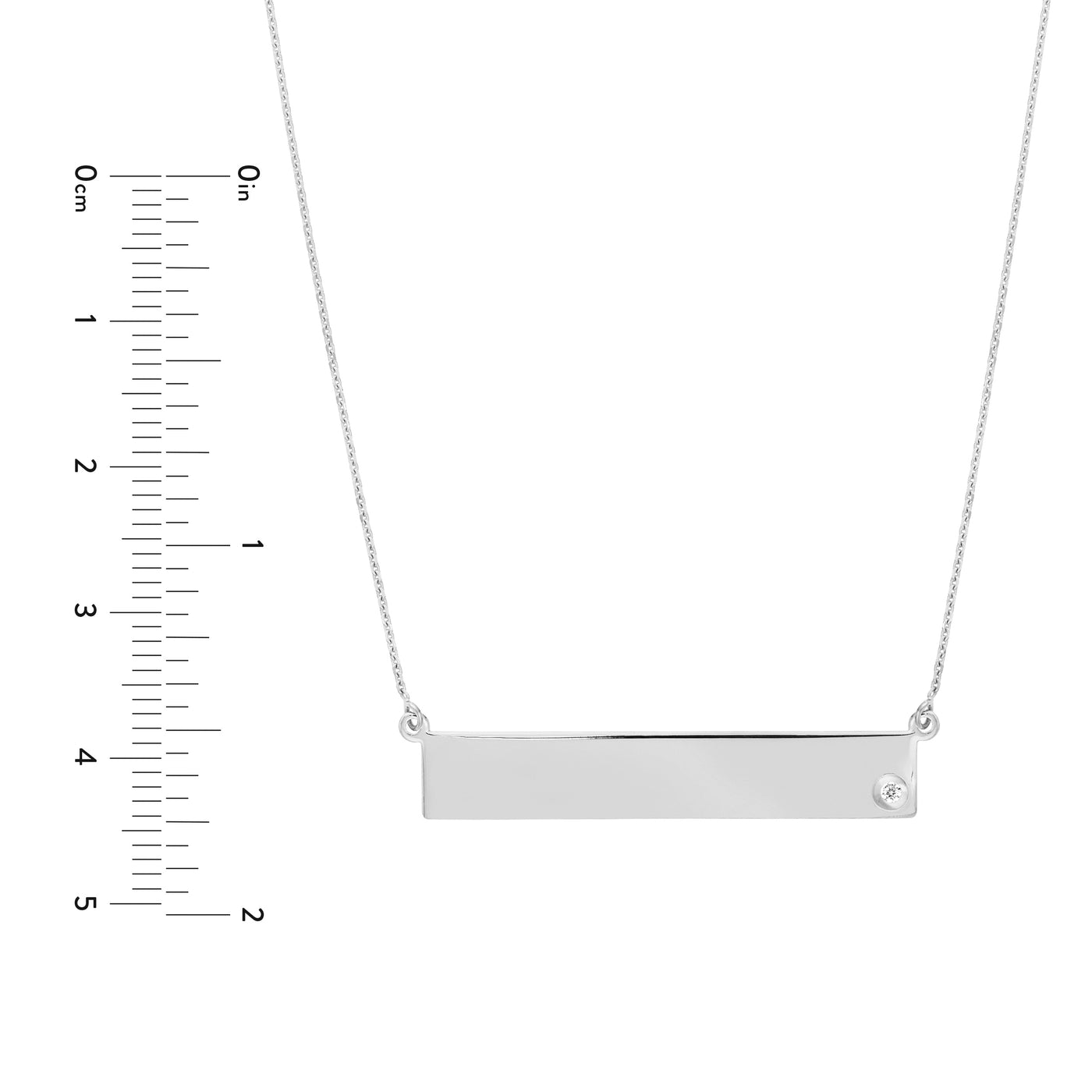 Adjustable 18 Bar Necklace with 2pt Diamond
