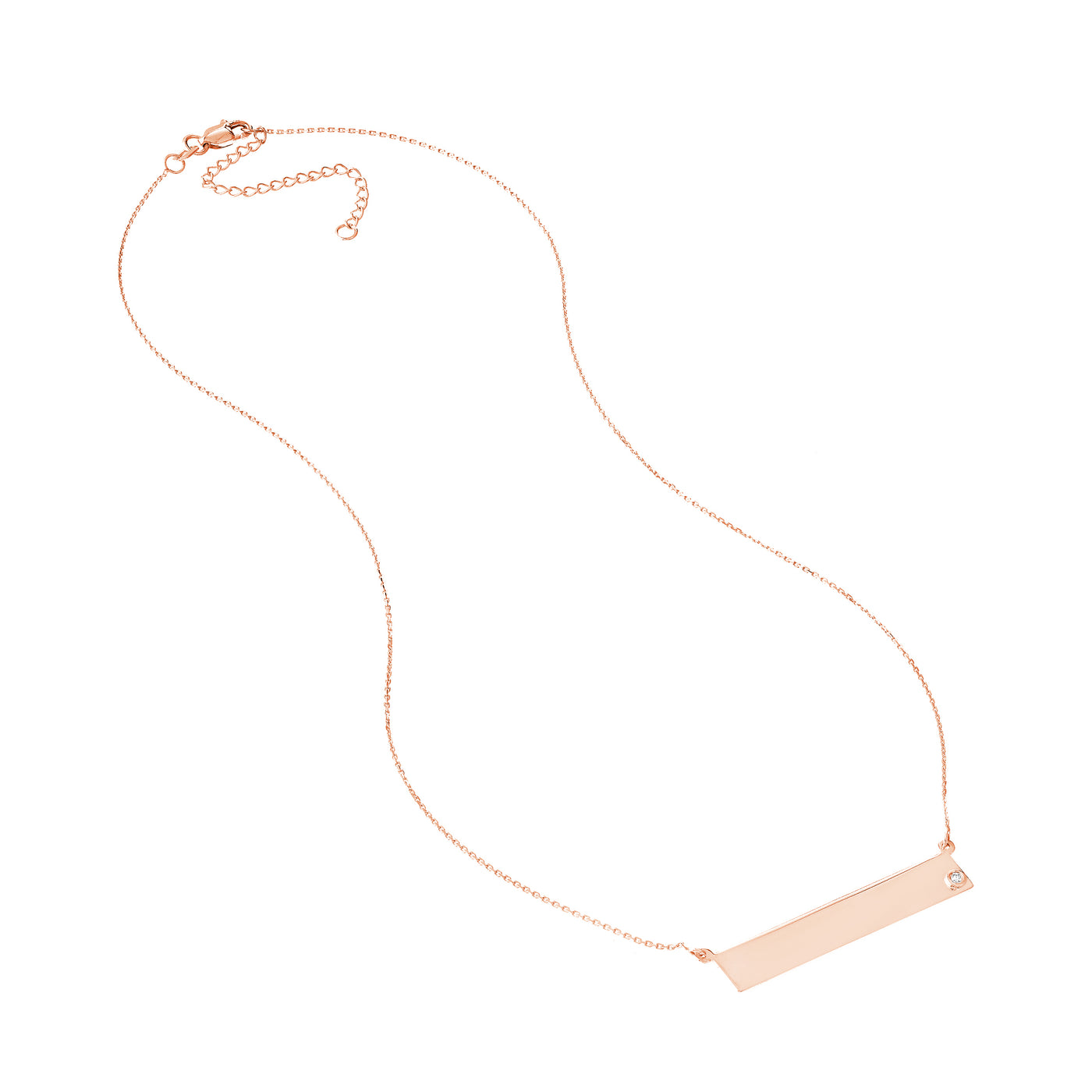 Adjustable 18 Bar Necklace with 2pt Diamond